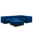 thumbnail image 2 of Modway Conjure Channel Tufted Performance Velvet 5-Piece Sectional in Gold Navy, 2 of 10