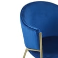 thumbnail image 4 of GDF Studio Modern Velvet Upholstered Dining Chairs with Metal Frame, Navy Blue + Gold, Set of 2, 4 of 6