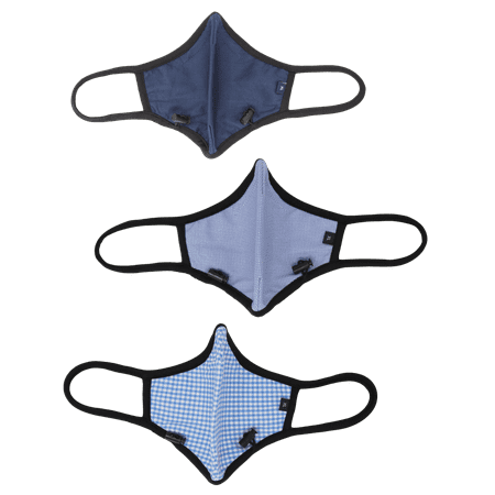 3 PREMIUM Performance Cotton Face Mask with Adjustable Nose Clip Toggle Ear Loops 4 Layers