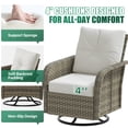 thumbnail image 3 of Sunmthink 7-Piece Patio Furniture Set, High Back Swivel Rocker Chairs with Thick Cushions, Wicker Rattan Outdoor Sectional Sofa with Coffee Table & Ottoman, Gray, 3 of 7