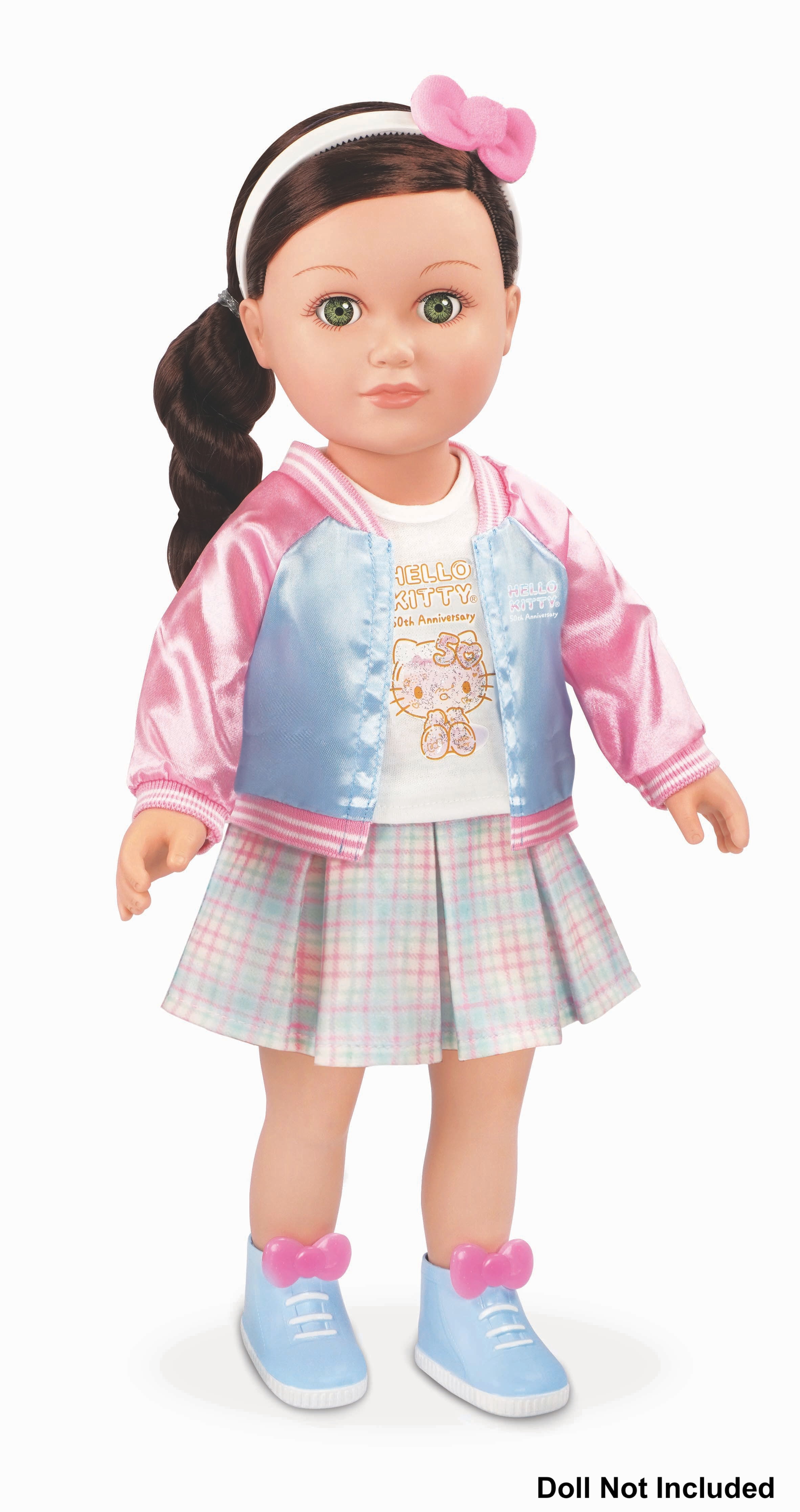 My Life As Hello Kitty Jacket Fashion Set for 18" Dolls, 50th Anniversary, 6 Pieces, Pink and Blue Multicolor