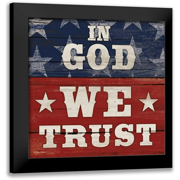Dee Dee 12x12 Black Modern Framed Museum Art Print Titled - In God We Trust