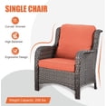 thumbnail image 6 of Vcatnet 5 Pieces Outdoor Patio Furniture Sectional Sofa All-weather Conversation Set with Fire Pit Table for Garden,Poolside,Orange, 6 of 8