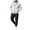 White(Mens Hooded Sets), variant on VEXRO Mens Hoodies 2 Piece Outfits Fleece Workout Casual Sweatpant and Drawstring Sweatshirts Fall Winter Hooded Sets