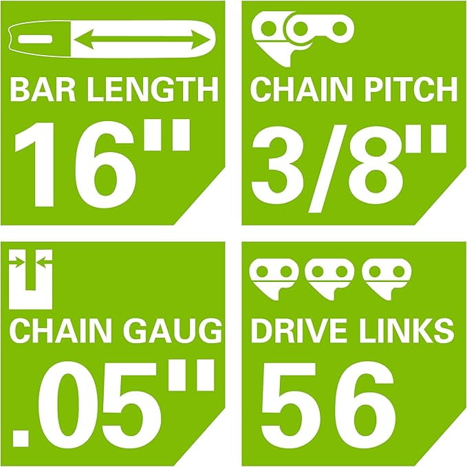 Greenworks, Chainsaw Bar and Chain Combo, 16