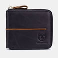 thumbnail image 1 of Ciaoed Men Genuine Leather Thick Wallet Multi-Card Card Holder Zipper Wallet - Black, 1 of 8