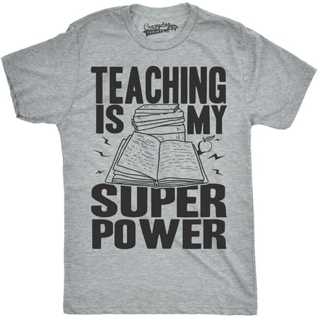Mens Teaching Is My Superpower Funny Teacher Superhero Nerd T