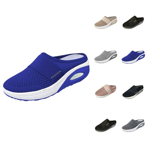 Women's Summer Fashion Solid Color Large Mesh Bag Toe Slippers Comfortable Non Beach Slippers