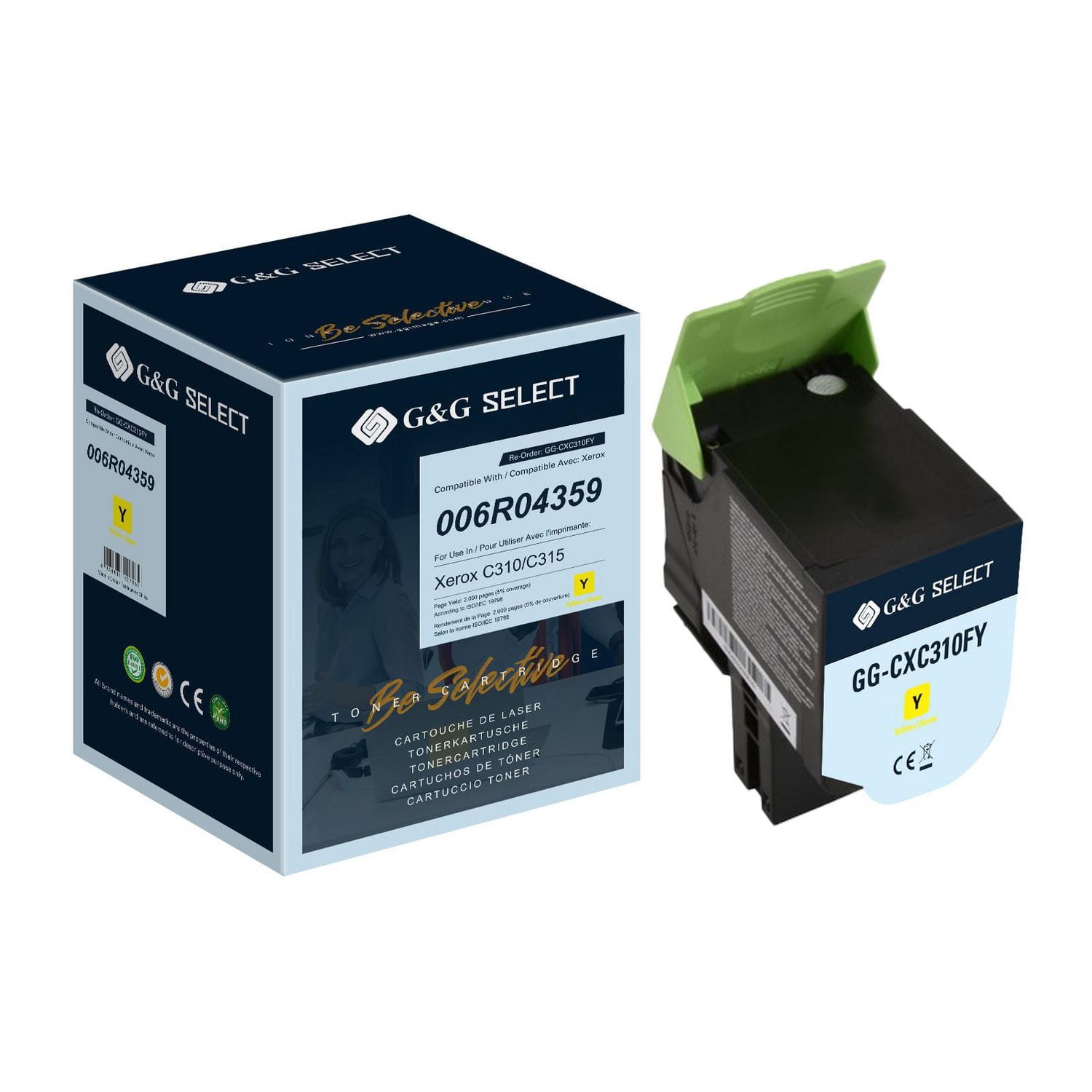 G&G Select Xerox C310/C315 New Compatible Yellow Toner Cartridge, 006R04359
