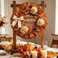 thumbnail image 6 of Fall Thanksgiving Wooden Wreath Sign Flat Printed Maple Pumpkin Harvest Wall Decor 11.8 Inch for Front Door Porch Window Mantel Indoor Outdoor, 6 of 6