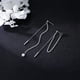 thumbnail image 2 of Pendientes colgantes de barra de plata de ley 925, cadena para mujeres y niñas, pendientes colgantes con borla, 2 of 5