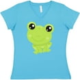 thumbnail image 3 of Inktastic Cute Frog, Little Frog, Baby Frog, Green Frog Women's V-Neck T-Shirt, 3 of 5