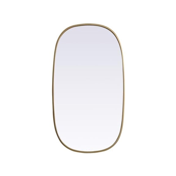 20 x 36 in. Metal Frame Oval Mirror, Brass