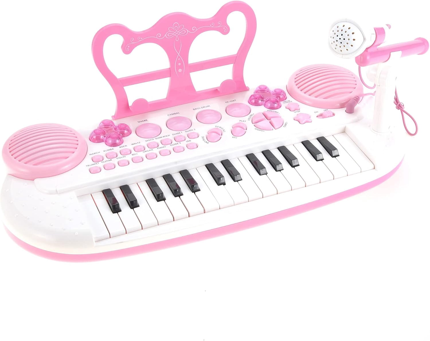 Piano Keyboard for Kids | 31 Keys | Fun Lights and Music | Comes with Microphone and Stand