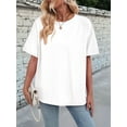 thumbnail image 6 of Womens Oversized T Shirts Loose Fit Crewneck Short Sleeve Tops Summer Casual Blouse Y2K 2025 Basic Tee White M, 6 of 9