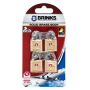 Brinks Solid Brass 22mm TSA Travel Keyed Padlock with 1/2in Shackle, 4 pack