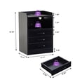 thumbnail image 5 of Resenkos LED Nightstand with 3 Drawers, Modern Bedside Night Stand End Table with Charging Station, USB Ports and Outlets LED Light Strips for Bedroom, Living Room, Office (Black), 5 of 6