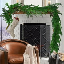 Christmas Garland for Mantle - Artificial Plant Norfolk Garlands - 4.92 ft Plastic Wreath Fireplace Christmas Decorations Home Decorative Green-b