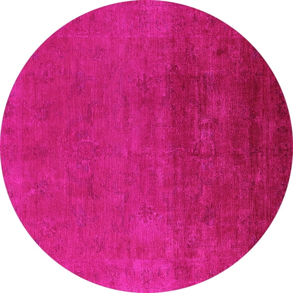 Ahgly Company Indoor Round Oriental Pink Industrial Area Rugs, 7' Round