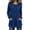 Blue, variant on Tees for Women Waffle Knit Crew Neck Long Sleeve Tunic Top with Pockets, Sizes S-2XL