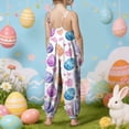 thumbnail image 4 of Staki Easter Overalls Toddler Baby Girl Easter Outfit Bunny Suspender Romper Jumpsuit Overalls Pants Leggings Summer Clothes 1-10Y(Light Purple,1-2 Years), 4 of 6