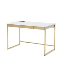 Furniture of America Abair Metal Writing Desk with USB Port