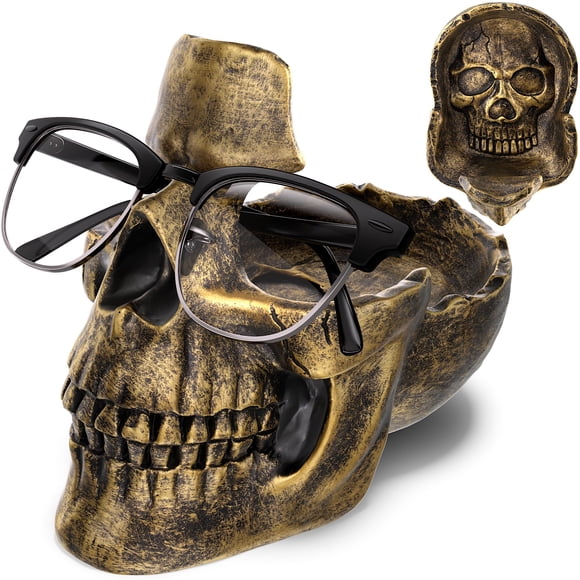 Soporte para Gafas Lectores CALAVERA en Resina Bronce