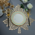 thumbnail image 2 of Maple Leaf Placemats for Dining Table, Hollow Out Placemats 16.5x16.5 inch for Party, Holiday and Wedding Table Decor, Gold, 2 of 6