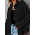 thumbnail image 3 of Femmes Velours Côtelé Chemise à Manches Longues Veste Oversized Tops, 3 of 4