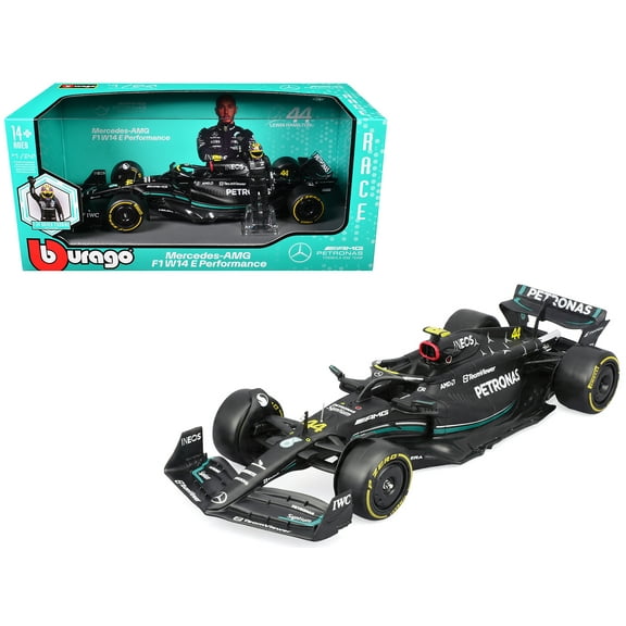 Mercedes-AMG F1 W14 E Performance #44 Lewis Hamilton "Petronas" Formula One F1 "World Championship" (2023) with Driver Figure "Race" Series 1/24 Diecast Model Car by Bburago