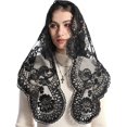 thumbnail image 2 of Bozidol Triangle Chapel Veil -Spanish Lace Floral Mantilla Veils Wrap Shawl Mass Head Covering, 2 of 5