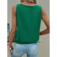 thumbnail image 4 of Tank Top for Women Keyhole V Neck Sleeveless Summer Casual Loose Fit Business Cute Floral Basic Shirt Blouse Green XXL, 4 of 6