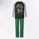 thumbnail image 2 of Traje de pantalones largos verdes familiares Traje de ropa de dormir informal de estilo navideño con bloques de color, 2 of 9