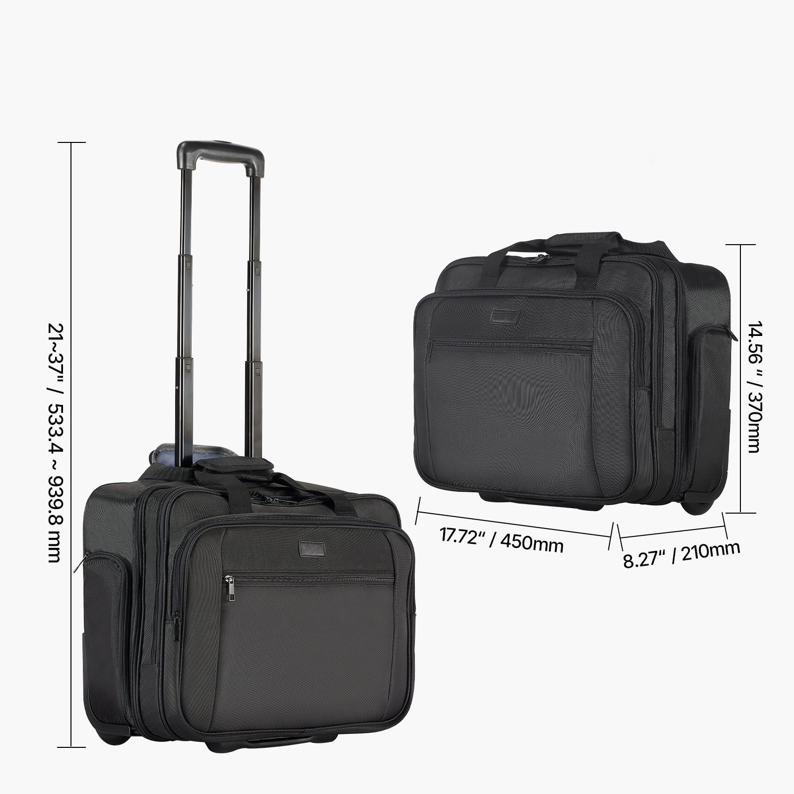 KFFKFF Mobile Laptop Carrier, Accommodates Laptops up to 17.3 Inches, Rolling Work Bag, Computer Carrier with Wheels and Extendable Handle, Suitable for Professional Travel and Office Use, Unisex