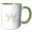 Green/White, variant on 3drose, Two Turtle Doves Cut-out Stencil Retro Style, 15oz Two-tone Blue Mug