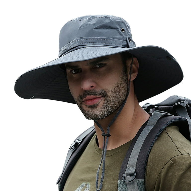 ilfioreemio Super Wide Brim Sun Hat for Men UPF50+ UV Protection Waterproof  Boonie Bucket Hat for Fishing, Hiking, Camping, Gardening
