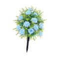 thumbnail image 4 of Rosa artificial conmemorativa con estaca para el suelo, púas florales, rosas falsas Azul, 4 of 9