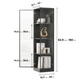 thumbnail image 2 of 63" Corner Display Cabinet with LED Lights, 4 Tier Curio Storage Cabinet & Showcase for Living Room, Bedroom, Black, 2 of 8