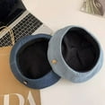 thumbnail image 2 of Qarigey Gorro de boina con acento de objeto metálico para mujer, sombreros para varias ocasiones, boina para mujer Sombreros Azul profundo, 2 of 6