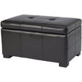 thumbnail image 2 of SAFAVIEH Maiden Small Rustic Flip Top Tufted Storage Bench, Brown, 2 of 7