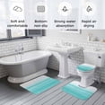 thumbnail image 5 of Aqua White Ombre Bath Mat 3 Piece Bathroom Rug Set, Chic Modern Funny Abstract Striped Art Non Slip Bath Rug Contour Mat and Toilet Lid Cover, Absorbent Shower Mats Soft Bath Rugs and Mats Sets, 5 of 8