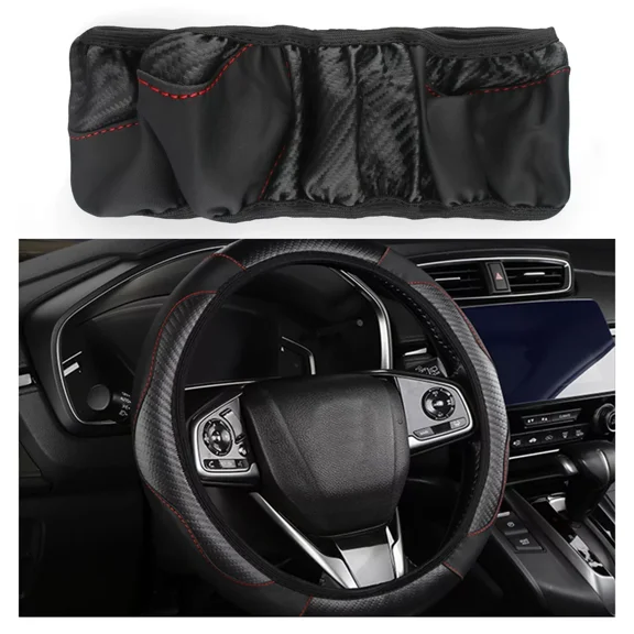 STAR- For Chevrolet Car Steering Wheel Cover Faux Leather Anti-Slip Accessories Black