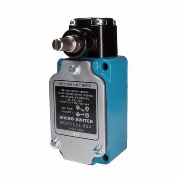 Limit Switch, No Lever, Rotary, 1NC/1NO, 10A at 480V AC, Actuator Location: Side