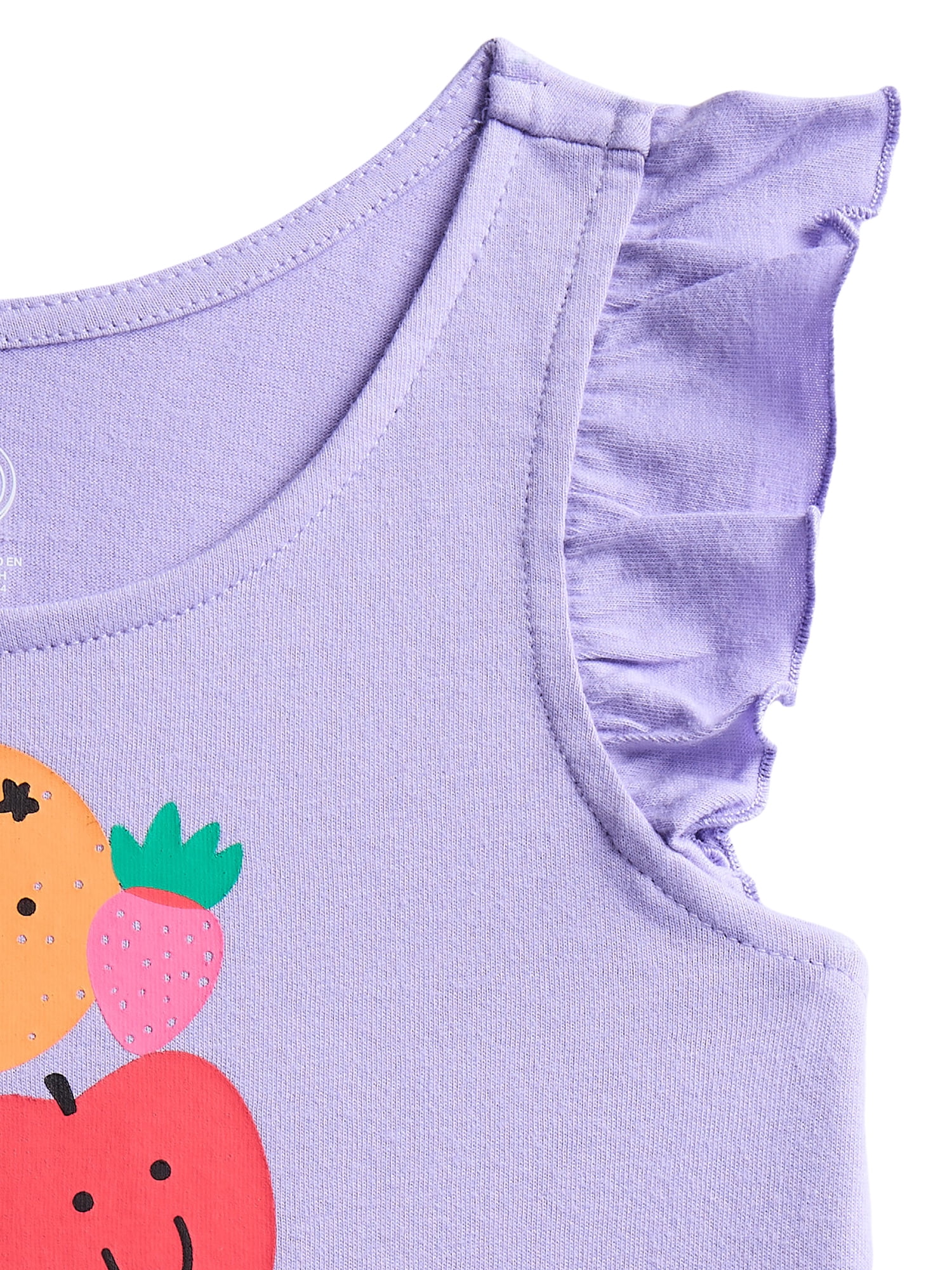 Wonder Nation Toddler Girls Graphic Tank Top with Ruffle Sleeves, Sizes 18M–5T
