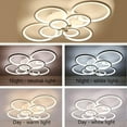 thumbnail image 3 of LED Dimmable Ceiling Light Modern Ring Circle Flush Mount Ceiling Lamp Acrylic Lampshade Chandelier Bedroom Kitchen Living Room Interior Decorative Lighting Fixture,8 rings/41.73×30.7×7.5in/120w, 3 of 6