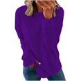 thumbnail image 1 of Chandails de Compression à Manches Longues pour Femmes Col Ras du Cou Unis Plus Chandail Surdimensionné Coupe Ample Pulls Tendance Hauts Légers pour Femmes Grande Taille Gris m, 1 of 6