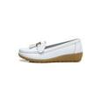 thumbnail image 3 of SIMANLAN Loafers for Women Ladies Breathable Tassel Loafers Driving Casual Boat Shoes Women Nurse Nonslip Flat Moccasins White 7, 3 of 9