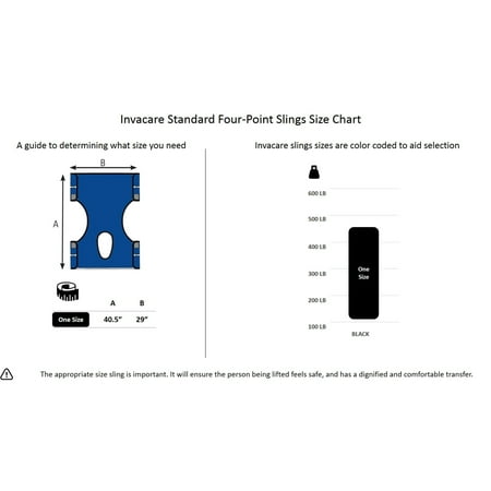 Invacare Standard Sling for Patient Lifts, Solid Polyester, 9042