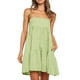 thumbnail image 2 of Vestido de Camisa Cuadrada para las Mujeres A-Línea Correas de Hombro Mini con Borde de Volantes, Vestido de Bolsillo Lateral Casual para Primavera Verano Otoño Diario Y Fiesta, 2 of 8