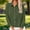 Army Green, variant on Womens Long Sleeve Crop Top Fitted Crew Neck Basic Tee Layering Shirt,Yellow, Size M